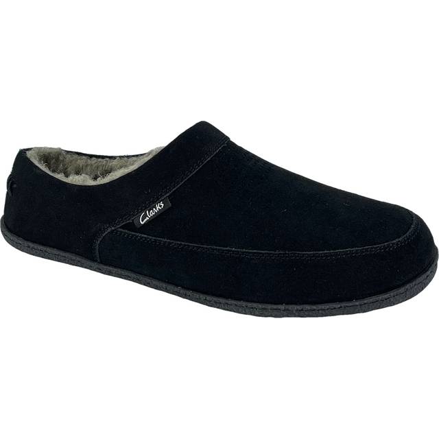 Clarks Men's Sherpa Lined Indoor & Outdoor House Slipper (10 M US  Bla