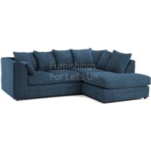 Luxor 3 Seater Marine Blue Jumbo Cord Right Hand Facing Corner Sofa