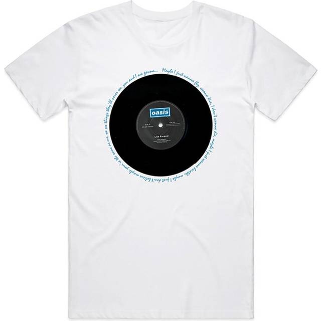 (XL, White) Oasis Live Forever Single T Shirt