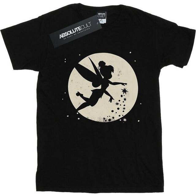 (S, Black) Tinkerbell Womens/Ladies Moon Cotton Boyfriend Crop T-Shirt