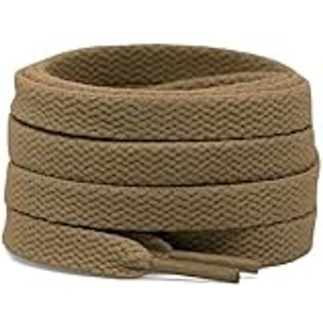 DELELE 2 Pair 39 inch Flat Shoe laces 5/16 Wide Shoelaces for Athletic Running Sneakers Shoes Boot Strings Khaki