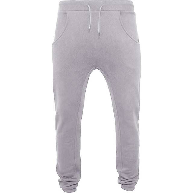 (S, Heather Grey) Build Your Brand Mens Heavy Deep Crotch Sweatpants