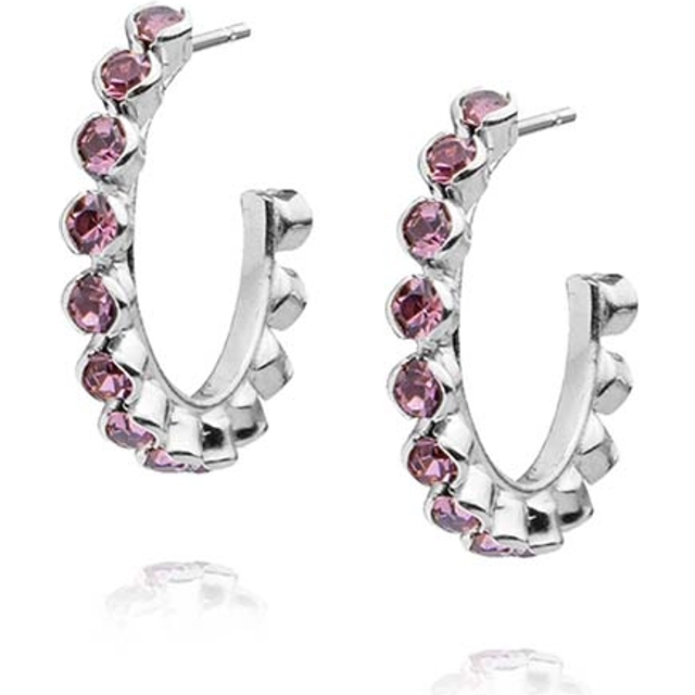 Caroline Svedbom - Siri Loop Earrings Rhodium Light Amethyst