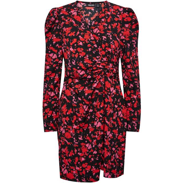 pieces - Omlottklänning pcFaline LS Wrap Dress - Svart