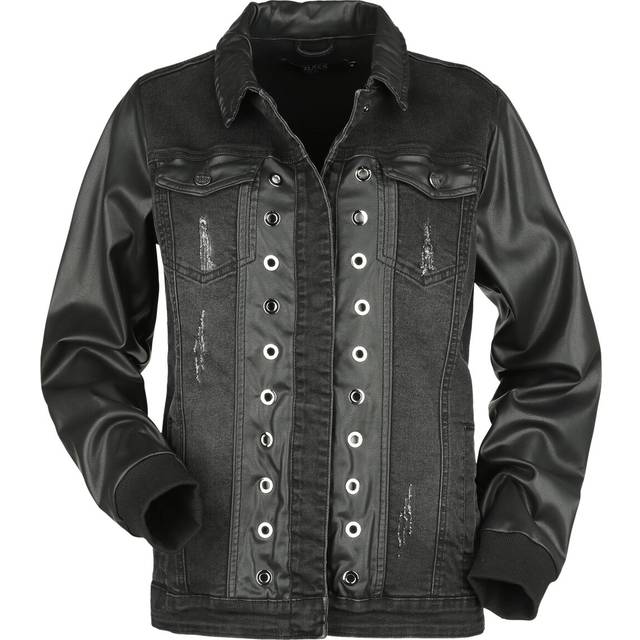 Black Premium by EMP Jeans Jacket With Faux Leather Details Jeans Jacket black - XXL