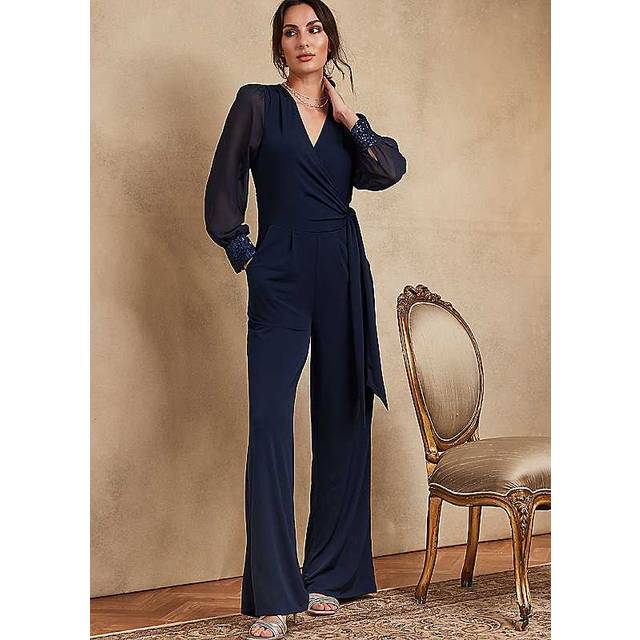 Together Navy Sequin Detail Jumpsuit
