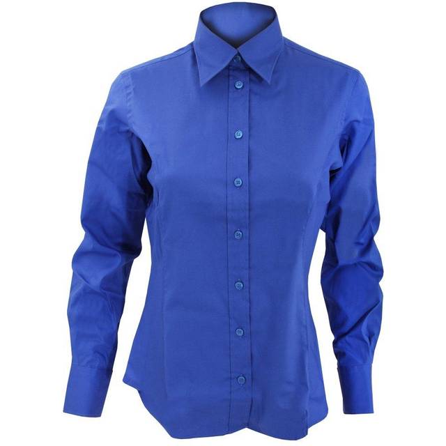 (8, Royal Blue) Kustom Kit Ladies Corporate Long Sleeve Oxford Shirt