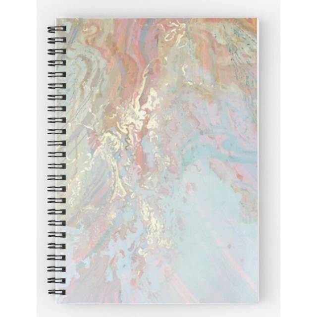 Spiral Notebook Pastel unicorn marble A5 120 Pages