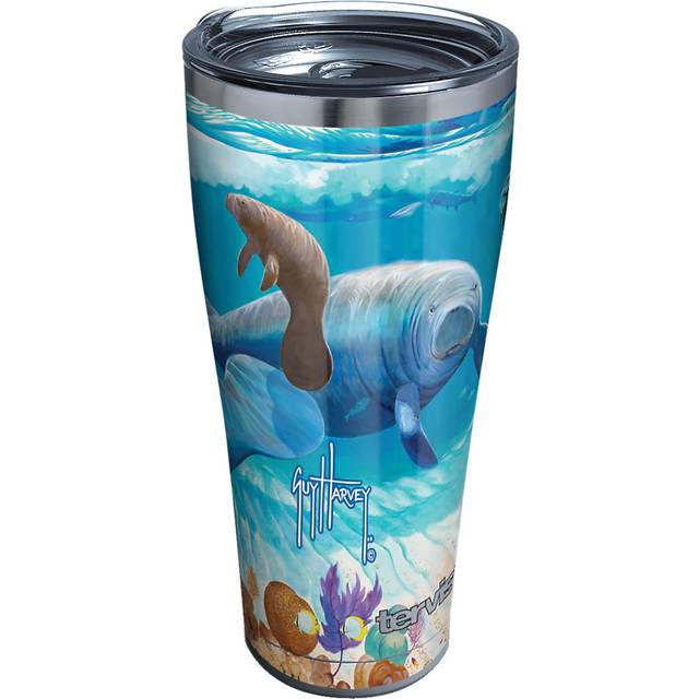 Tervis Guy Harvey Manatee Triple Walled Insulated Tumbler Travel Cup Keeps Drinks Cold  Hot  30oz Legacy  Stainless Steel