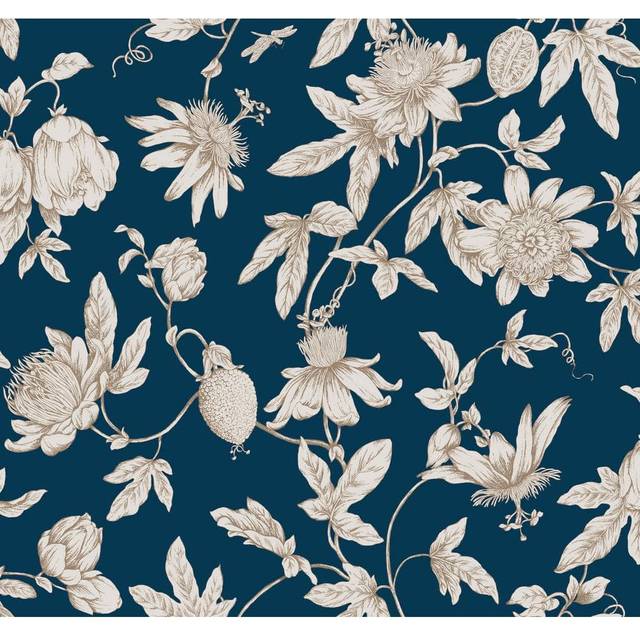 York Wallpaper Passion Flower Toile RT7856
