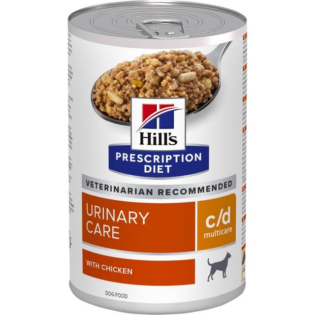 Hill's Prescription Diet C/D Multicare Urinary Care våtfoder hund med kyckling (burk). Förpackning: 1 bricka (12 x 370 g)