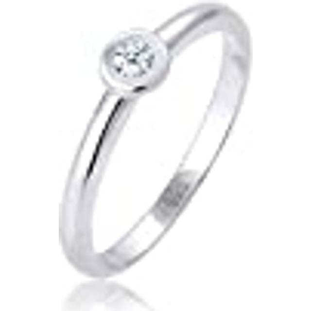 Diamore Women's 925 Sterling Silver Diamond Engagement Ring
