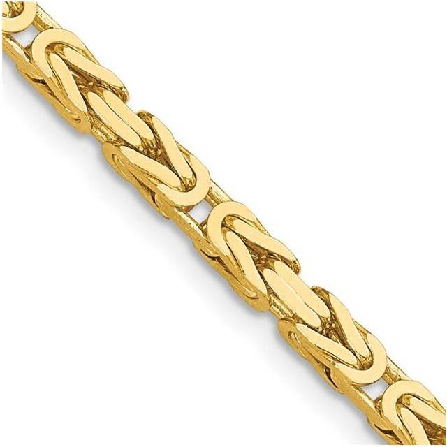 Quality Gold BIZ090-22 14K Yellow Gold 3.25 mm 22 in. Byzantine Chain