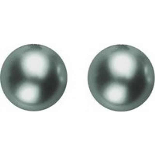 Mikimoto 18ct White Gold 8mm A+ Black South Sea Pearl Stud Earrings - TITLE White Gold