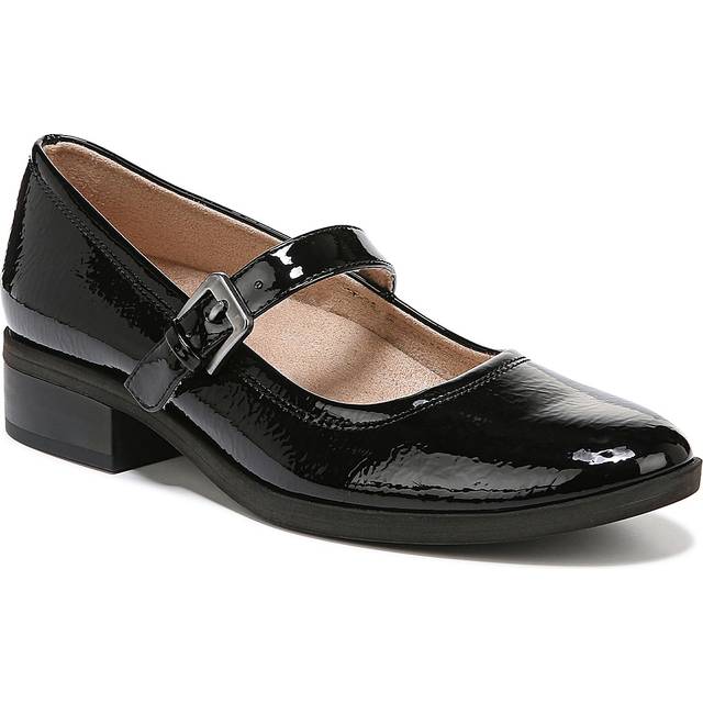 Soul Ramona Mary Jane Flat Shoes, Black Patent, 8.5M Almond Toe, Block Heels