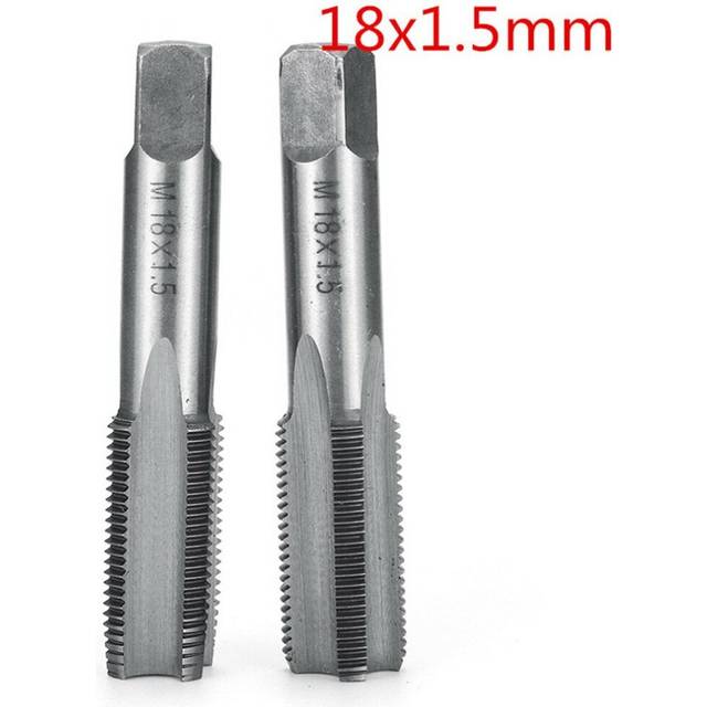 (18mm) 2pcs M12-M20 1.5mm Pitch High Speed HSS Right Hand Straight Fine Screw Tap Metric Tool