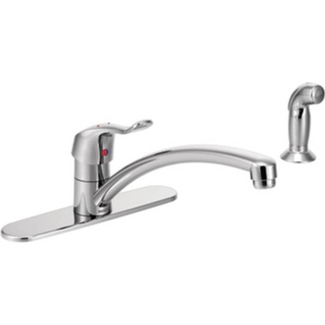 Moen 8717 Commercial M-Dura Single-Mount Kitchen Faucet with 12-Inch Spout Reach and Side Spray  1.5-gpm  Chrome