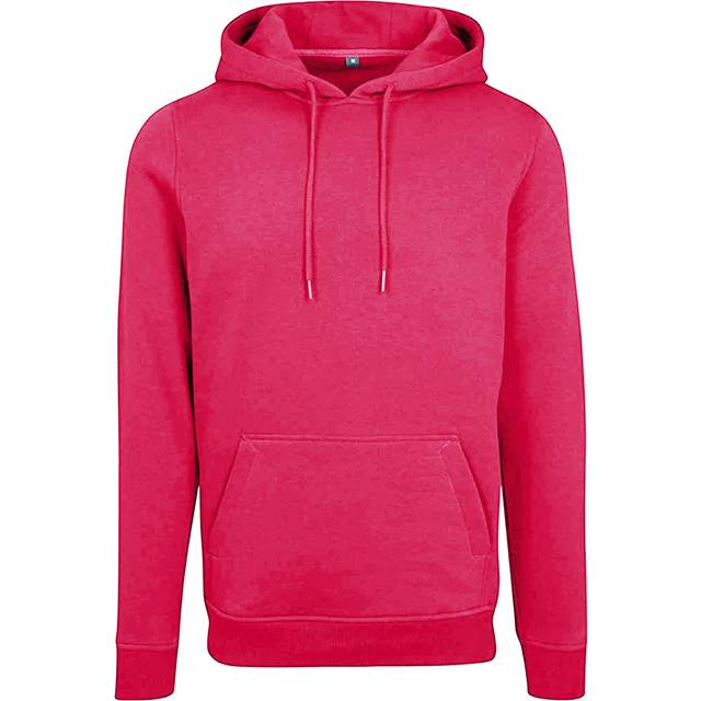 (XS, Hibiscus Pink) Build Your Brand Mens Heavy Pullover Hoodie