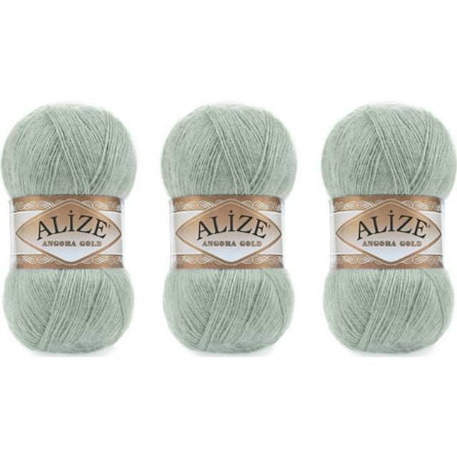 Alize Angora Gold Yarn 20 Wool 80 Acrylic Lot of 3skn 300gr 1805yds Thread Crochet Lace Hand Knitting Turkish Yarn 515Green