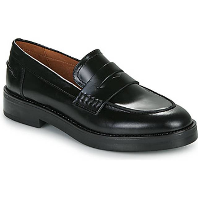 Mirna Leather Loafers with Chunky Heel - Black - 38 (5)