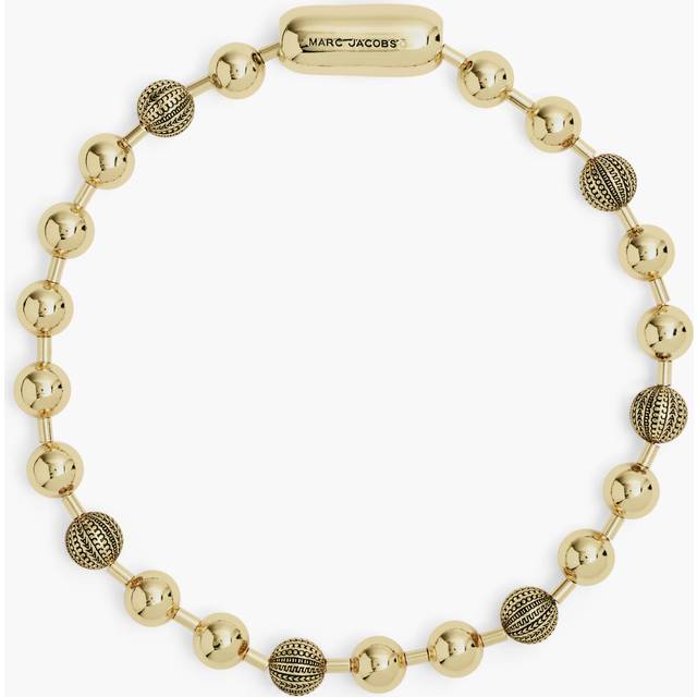 Marc Jacobs Gold Monogram Ball Chain Necklace - 970 Light Gold - UNI
