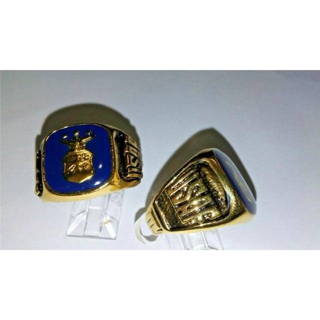 Designer Jewelry  Air Force Ring Blue Enamel gold plate US made NWT