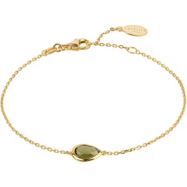Pisa Mini Teardrop Bracelet Gold Peridot