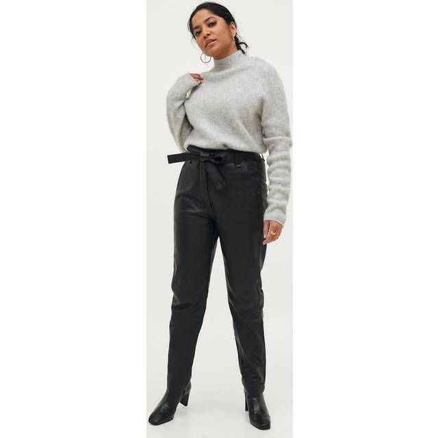 Second Female Indie Leather New Trousers Dam Skinnbyxor Stl. XS - Från Magasin - Black (XS)
