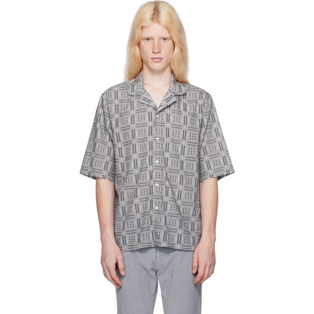 Officine Générale Gray Eren Shirt - GREY/DKGREY/WHITE - XL