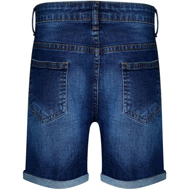 (7-8 Years, Dark Blue) Kids Boys Shorts Denim Ripped Chino Bermuda Jeans Short Knee Length Age 5-13 Yr