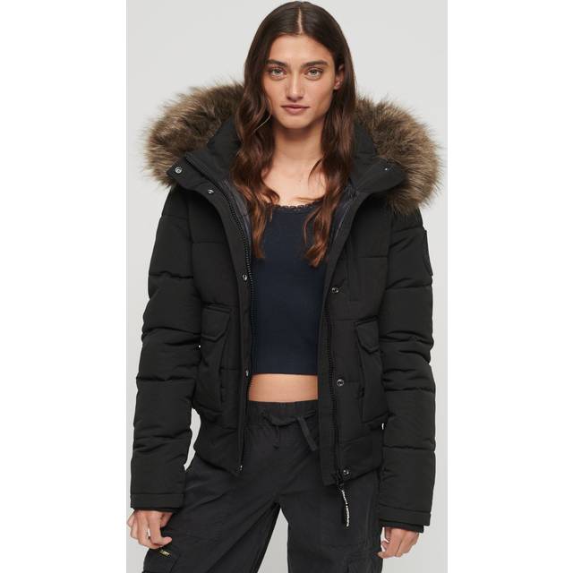 Women's padded hooded jacket Superdry Everest - Noir
