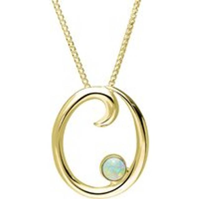18ct Yellow Gold Opal Love Letters Initial O Necklace - Yellow Gold
