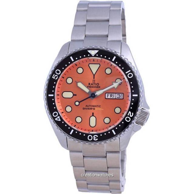 Ratio FreeDiver Orange Dial Sapphire Crystal Stainless Steel Automatic RTA114 200M Men&#39;s Watch