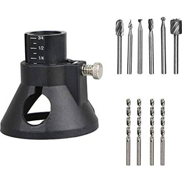 Rotary Multi Tool Cutting Guide with Drills Router Attachment Kit HSS Router Drill Bit Set