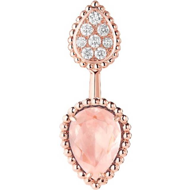 Boucheron Womens Rose Gold Serpent Boheme 18ct Rose-gold,0.16ct Brilliant-cut Diamond and 1.5ct Pink Quartz Earrings 1 Size - ROSE GOLD