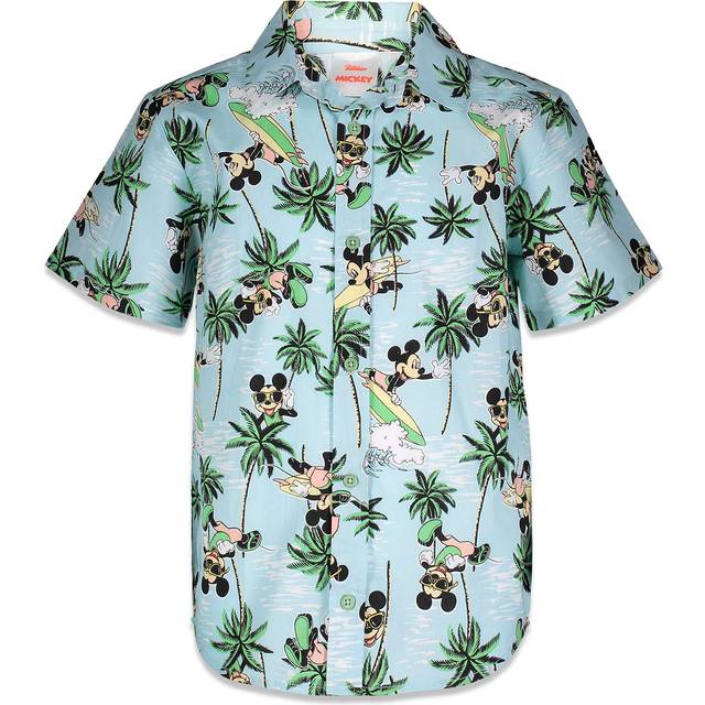 Disney Mickey Mouse Toddler Boys Hawaiian Button Down Dress Shirt 4T