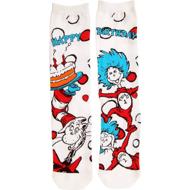 The Cat in the Hat Birthday Adult Crew Socks - Red&#47;Blue&#47;White (One-Size)