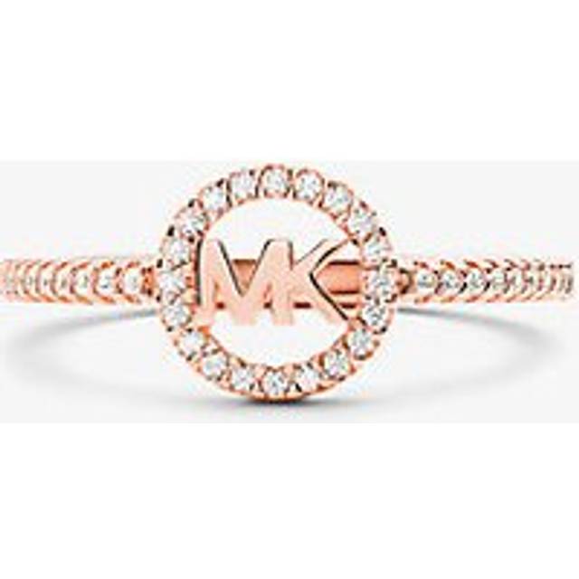 MK Precious Metal Plated Sterling-Silver Logo Ring - Rose Gold - Michael Kors - UK O
