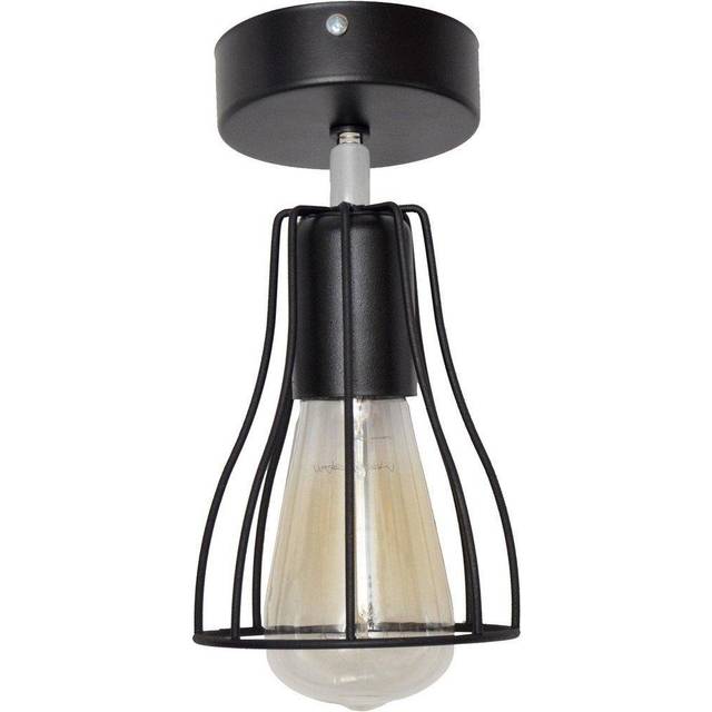 Tube Semi Flush Light Black 10cm - Helam