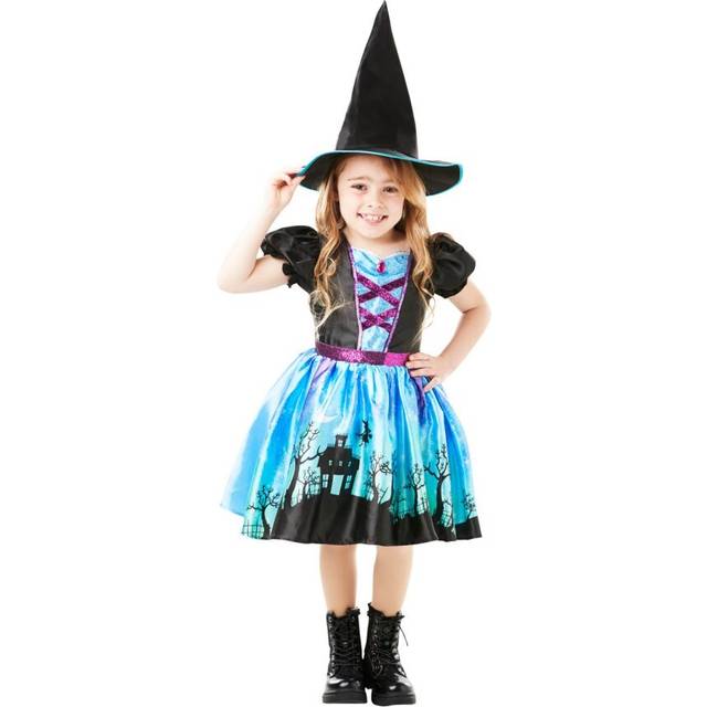 (5-6 Years, Blue/Black) Bristol Novelty Childrens/Kids Moonlight Witch Costume