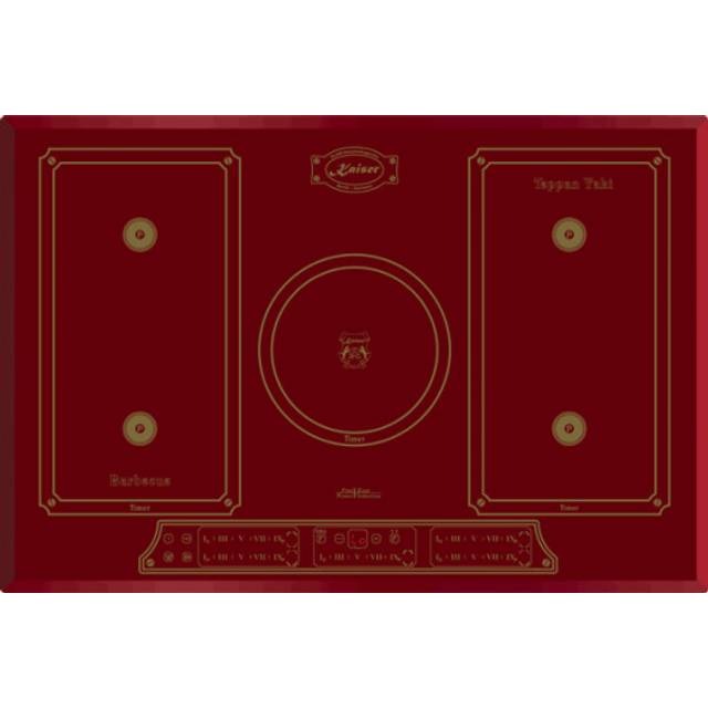 Kaiser Empire 77cm Bordeaux Red Induction Hob | 5 Burner Ceramic Glass
