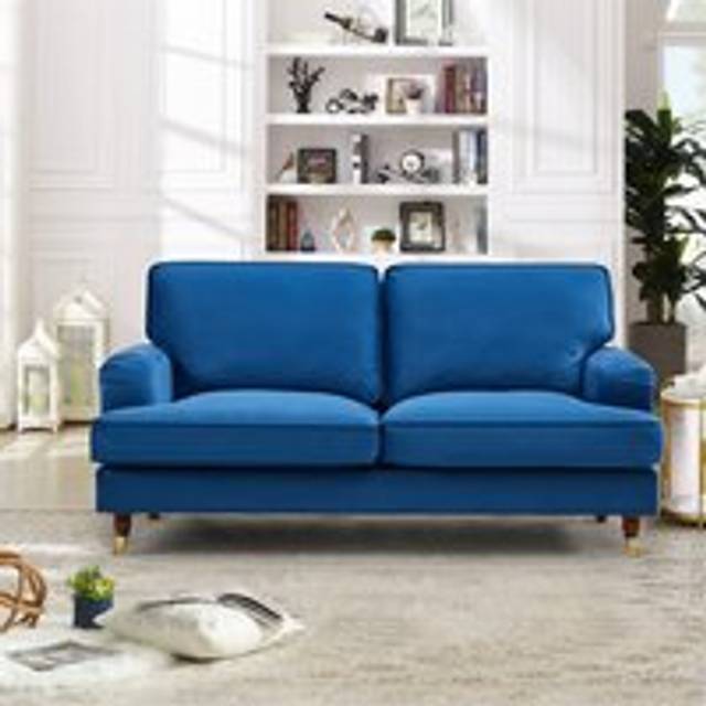 Woodbury 2 Seater Blue Velvet Sofa - Artemis Home