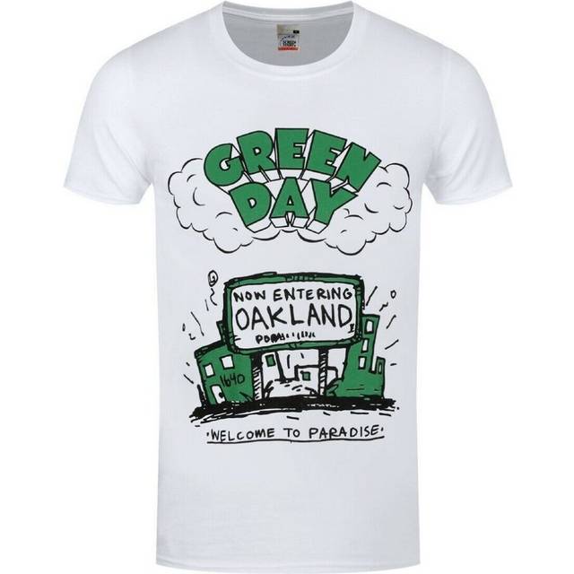 (S, White) Green Day Unisex Adult Welcome To Paradise T-Shirt