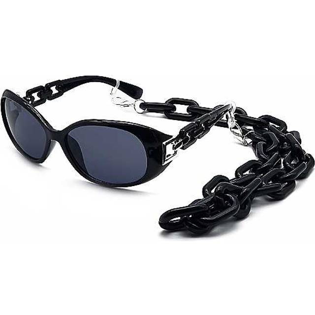 Storm London 'Morpheus' Fashion Ladies Plastic Style Sunglasses with Oversized Chain - Black