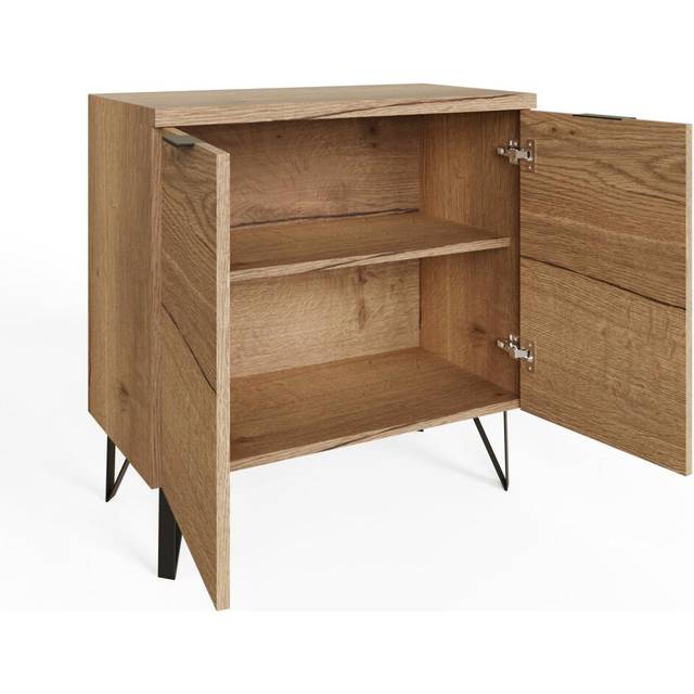 Fisso Compact 2 Door Sideboard Cracked Oak No-Tools Click-Together - Fwstyle