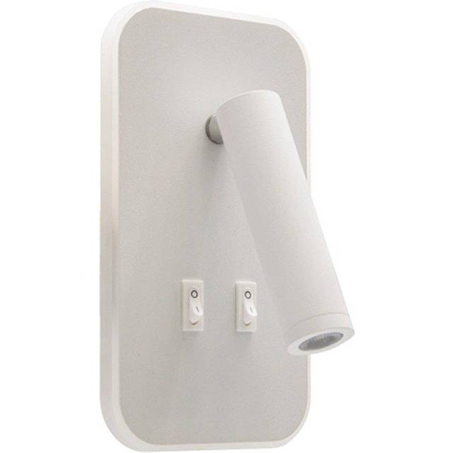 'Jones' White Rectangular LED Wall Light With LED Halo Edge - One Size