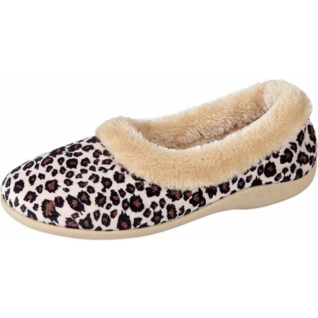 Sleepers Penny Collar Memory Foam Womens | Slippers  | Ocelot  | UK Size 6