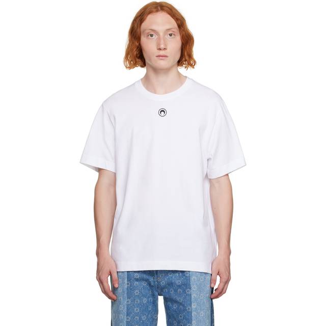 MARINE SERRE Crescent Moon Organic-Cotton T-Shirt - White