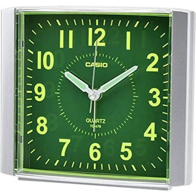CASIO TQ-479-8JF Alarm Clock, Silver, Analog, Standard, Luminous Dial with Snooze Light