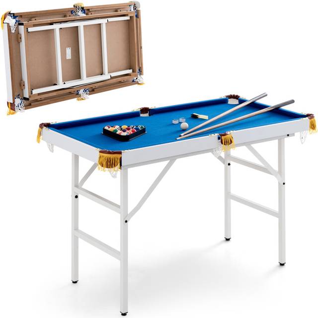 Folding Billiards Table with Accessory Set for Whole Family-Blue